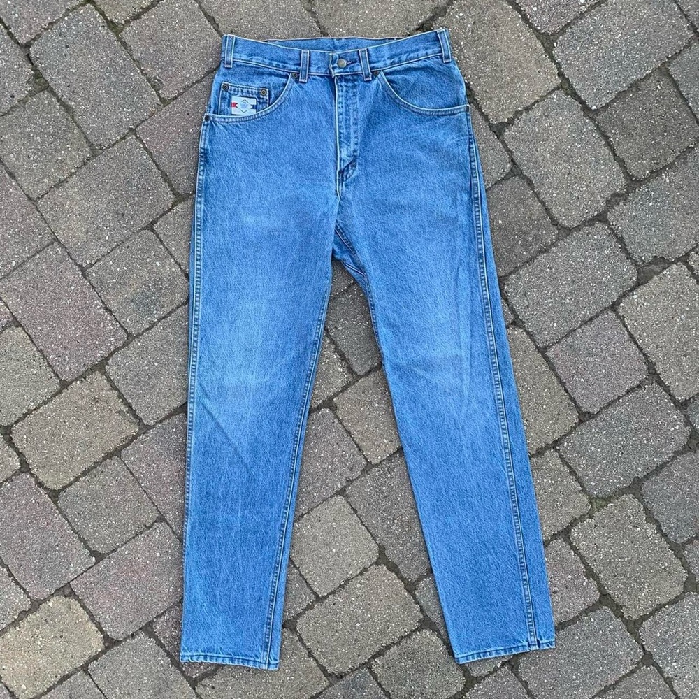 Vintage 1980s Diamond Gusset USA Works Light Wash Blue Jeans made in USA 31 x 34